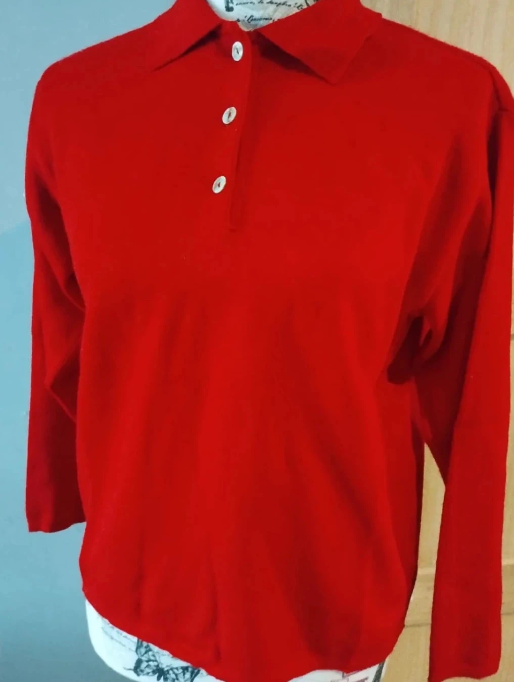Polo feminino vermelho, Damart, lã, T38/40 – photo 4